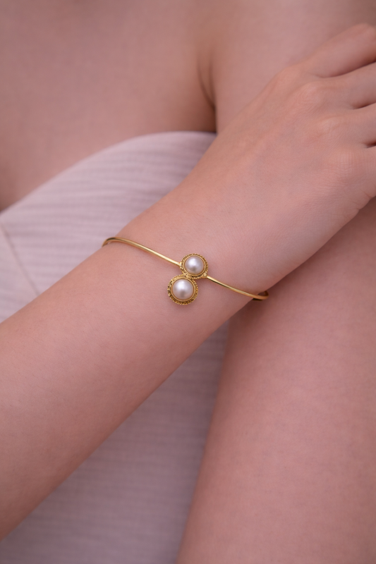 Twin Pearl Grace Cuff