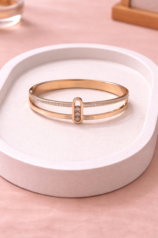 Aurielle Crystal Rose Bangle