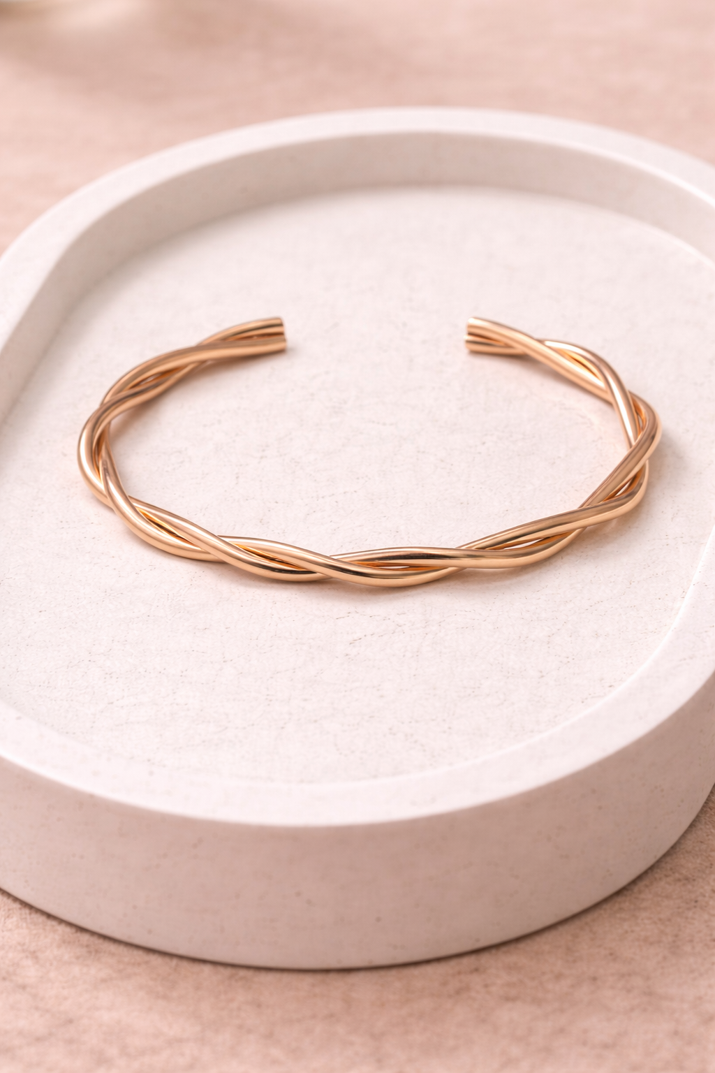 Rose Twirl Open Cuff Bracelet