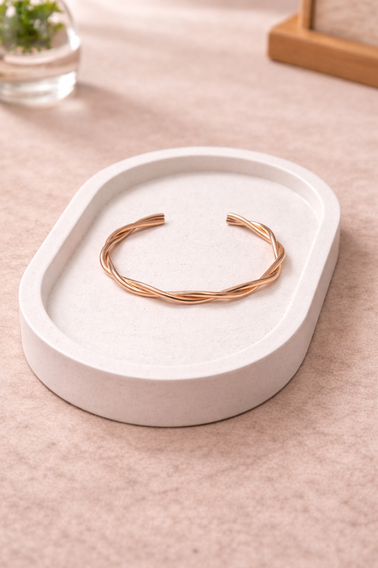 Rose Twirl Open Cuff Bracelet