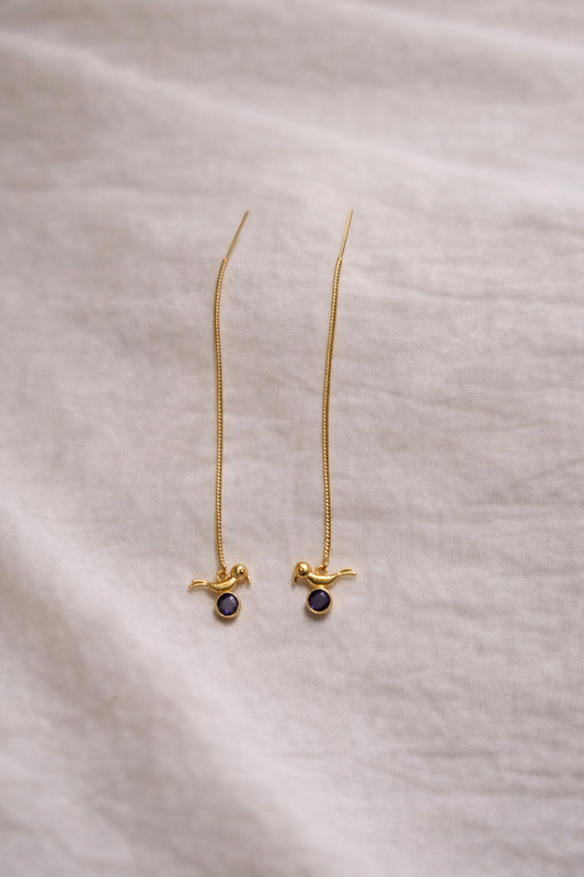 Amethyst Sparrow Threader Earrings