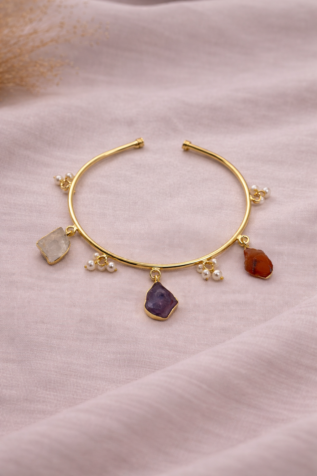 Harmony Aura – Multi Stone Charm Cuff