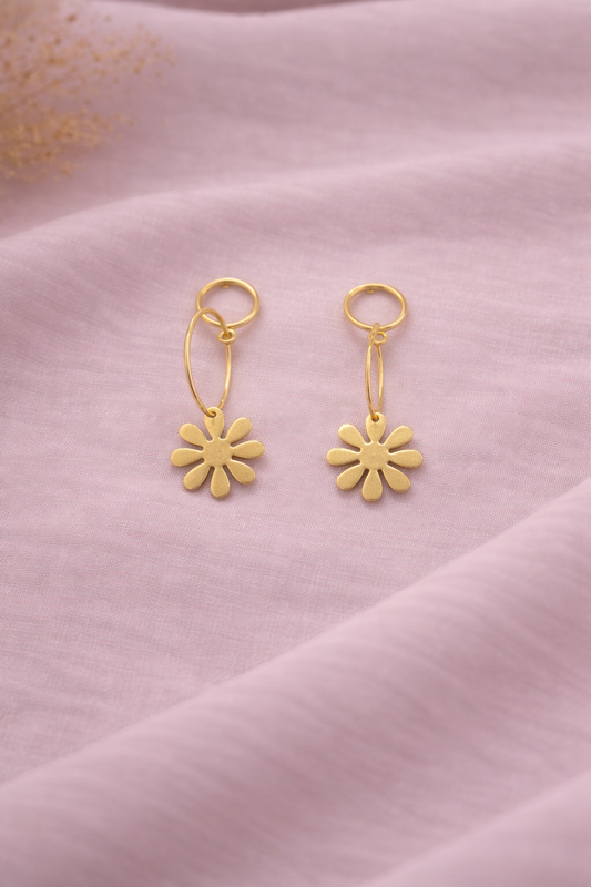 Golden Bloom Drop Earrings