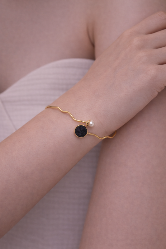 Eclipse Pearl Cuff Bracelet