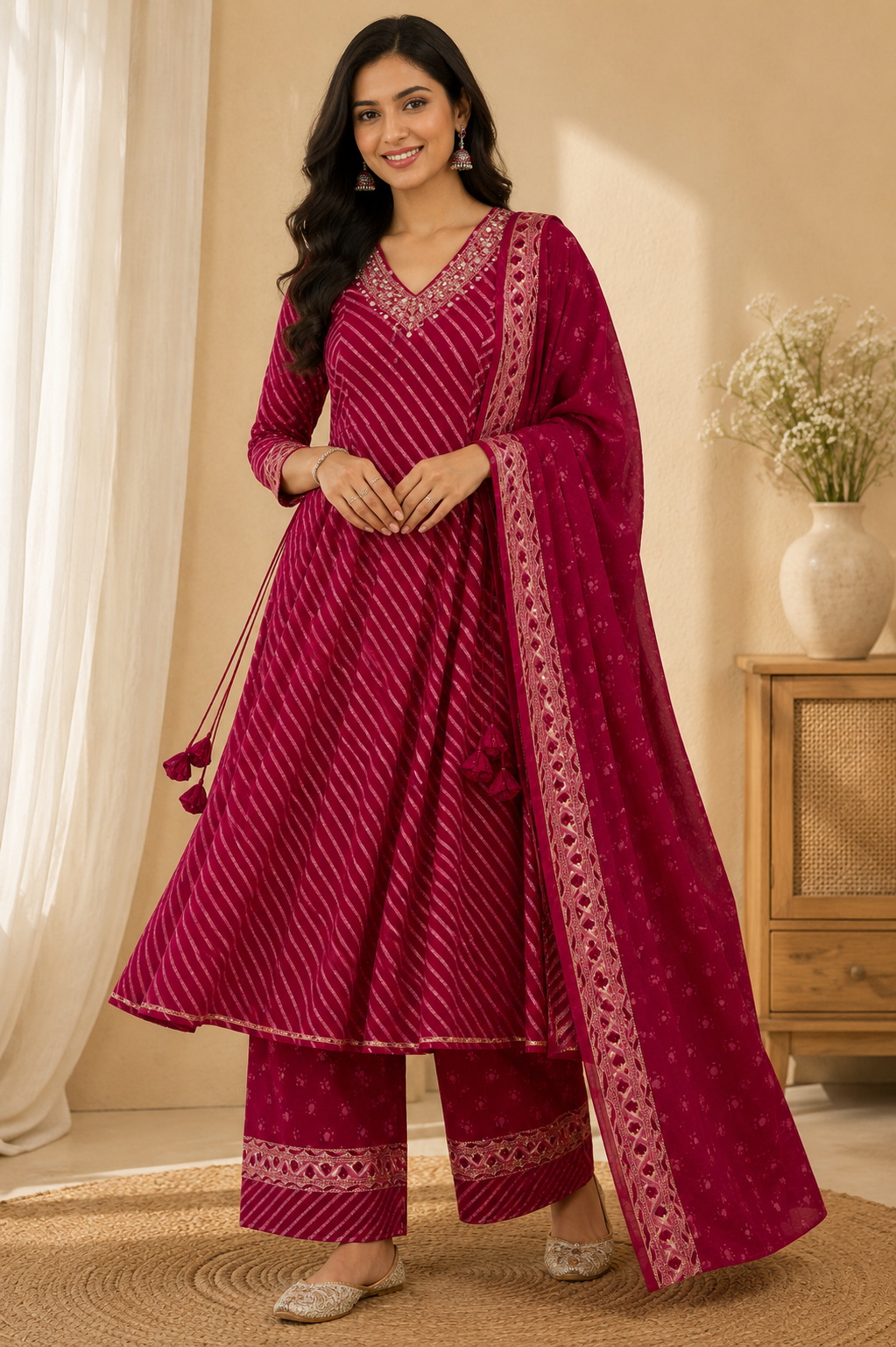 Rani Royale Cotton Anarkali Suit Set