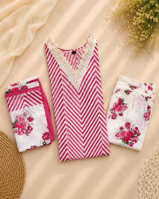Rosé Lehariya Cotton Suit Set