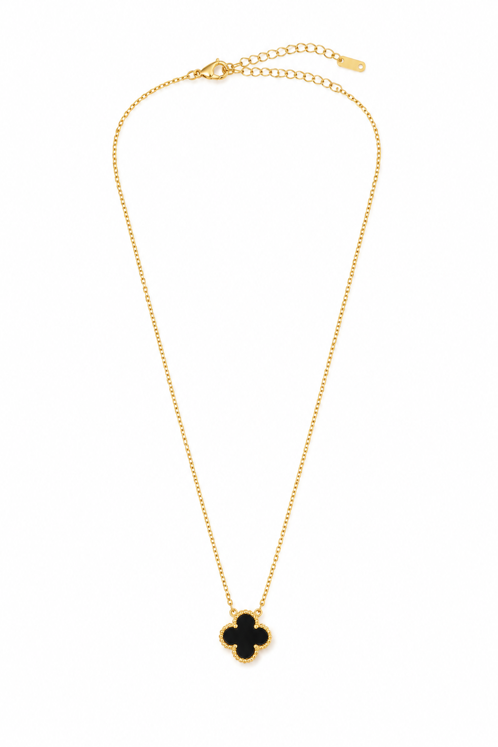 Noir Clover Charm Necklace