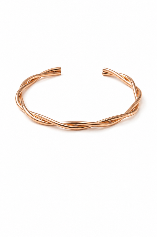 Rose Twirl Open Cuff Bracelet