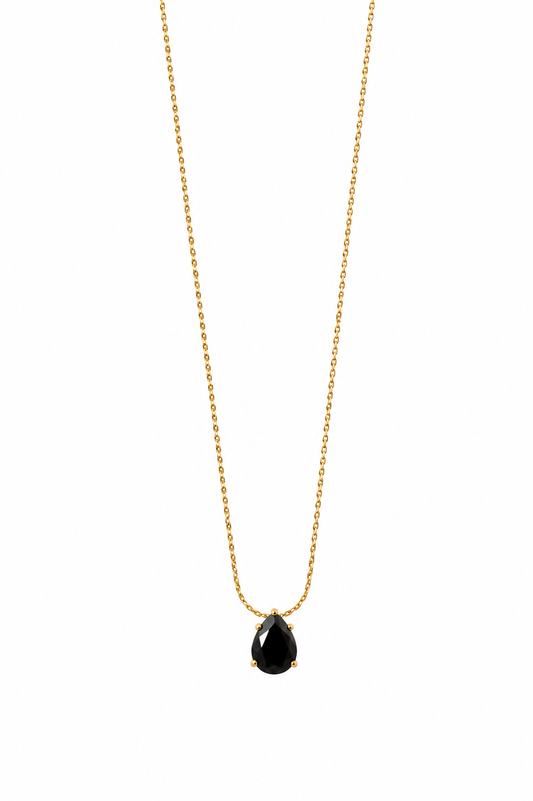Midnight Teardrop Pendant Necklace