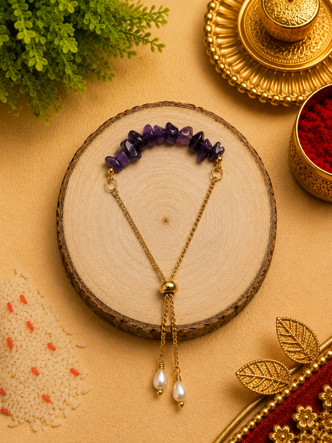 Amethyst Chips Rakhi