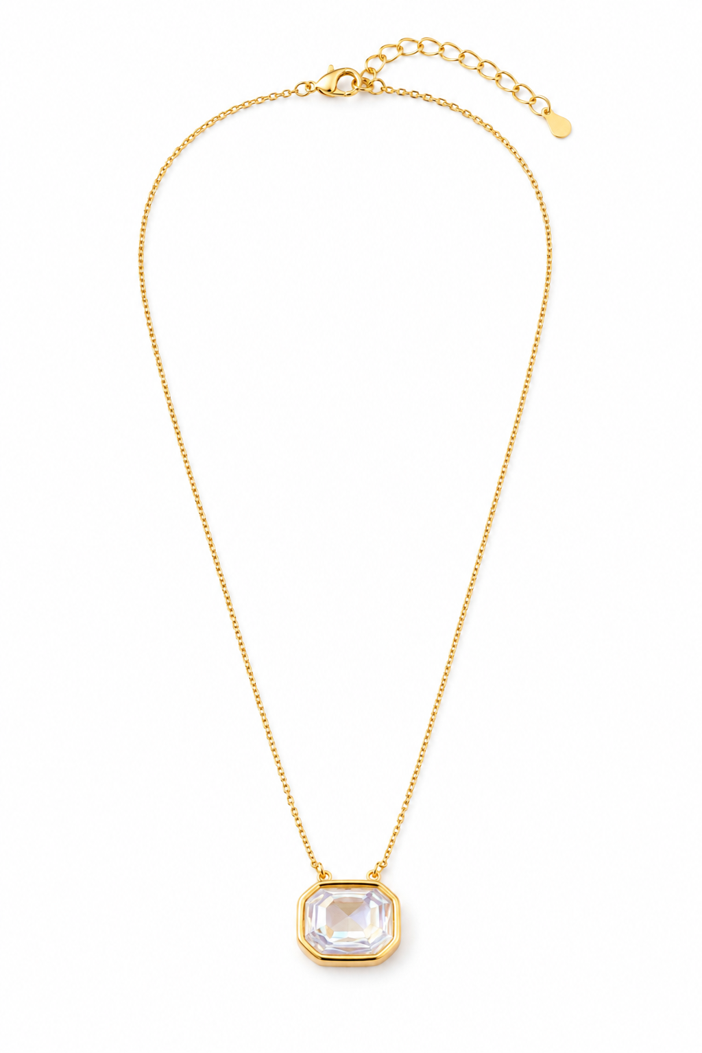Aurora Crystal Solitaire Necklace