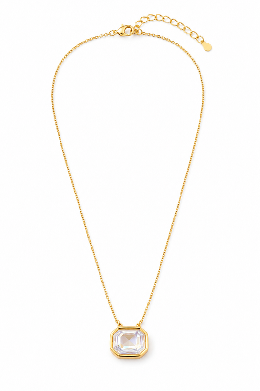 Aurora Crystal Solitaire Necklace
