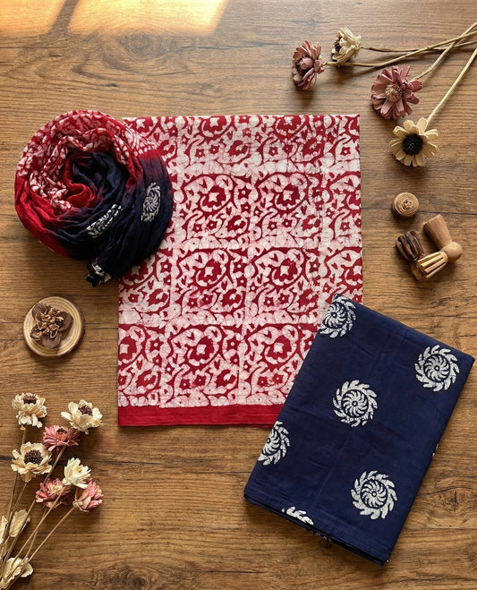 Gulnaar Batik Premium Suit Set – Unstitched/ Custom-Stitched