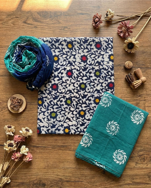 Neelpari Batik Cotton Suit Set – Unstitched/ Custom-Stitched